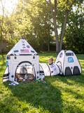 LAUNCH rocket play tent set in a playroom