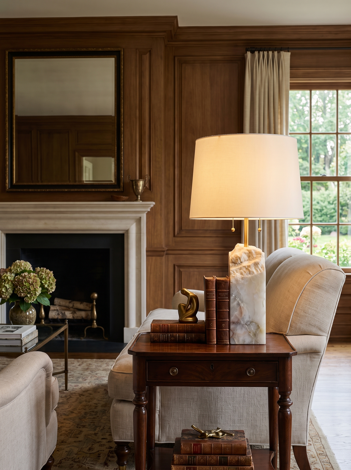 OBELISK column table lamp on a console