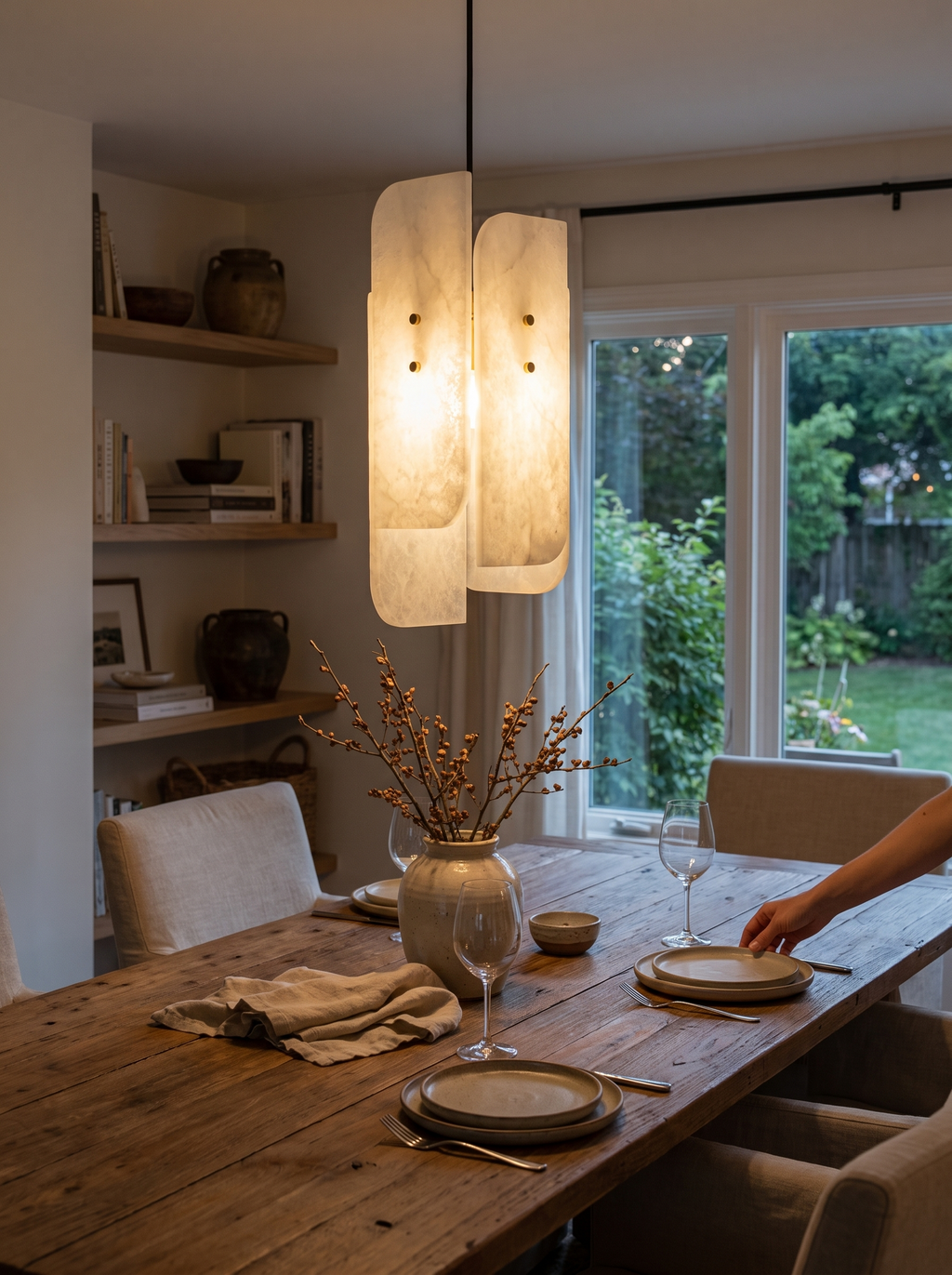 TERRACE layered alabaster pendant