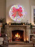 HOLLY large flocked wreath on a front door