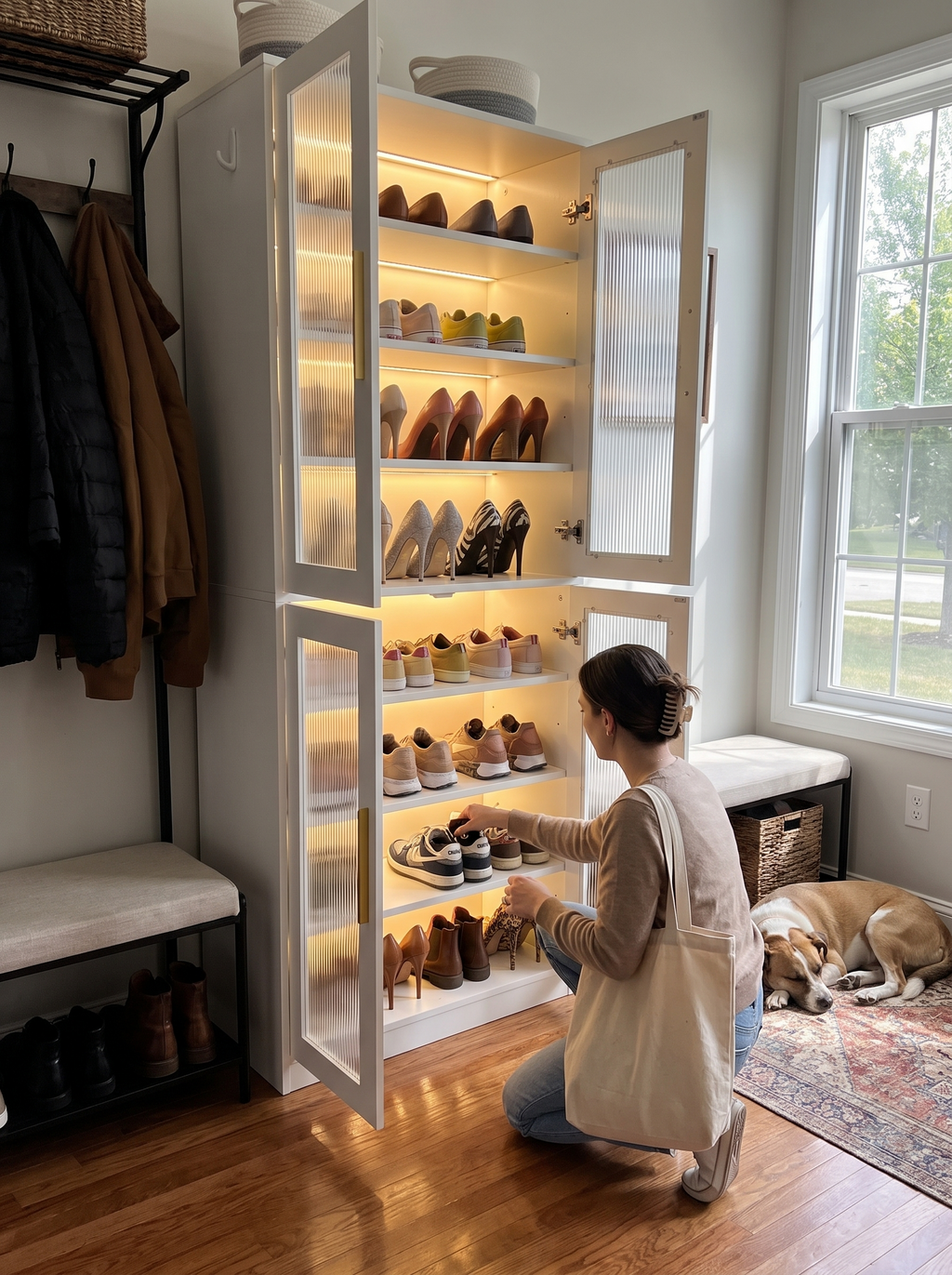 GOODNEST VITRINE shelving spaced for trainers