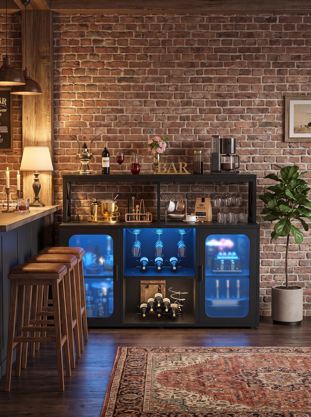 GOODNEST TAVERN holding bottles glasses and machine