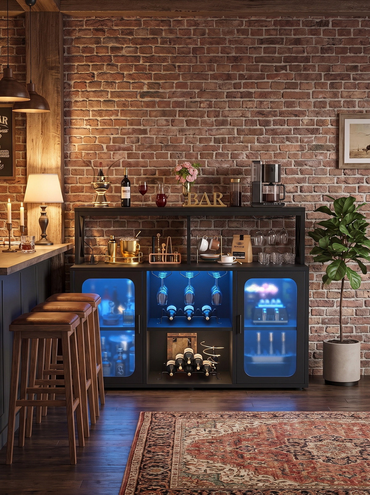 GOODNEST TAVERN holding bottles glasses and machine