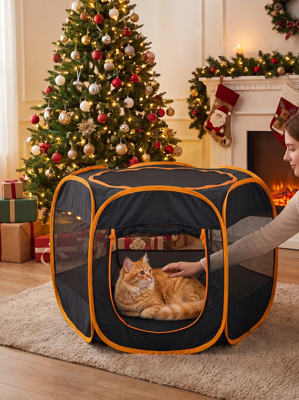 GOODNEST FOLD ringed around a Christmas tree as a barrier