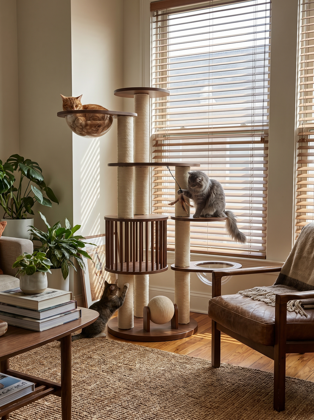 GOODNEST CANOPY cat tower using vertical space in a room