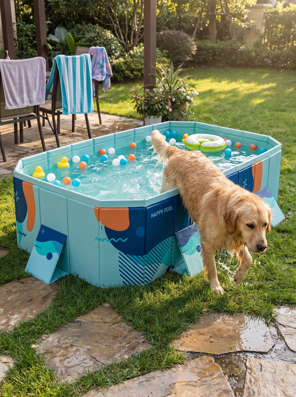 GOODNEST SPLASH dog climbing in over the rigid wall