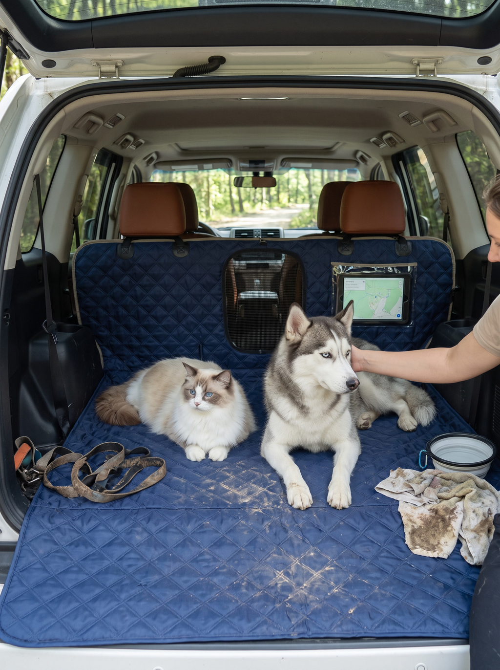 GOODNEST HAUL seamless car seat cover fitted in a back seat