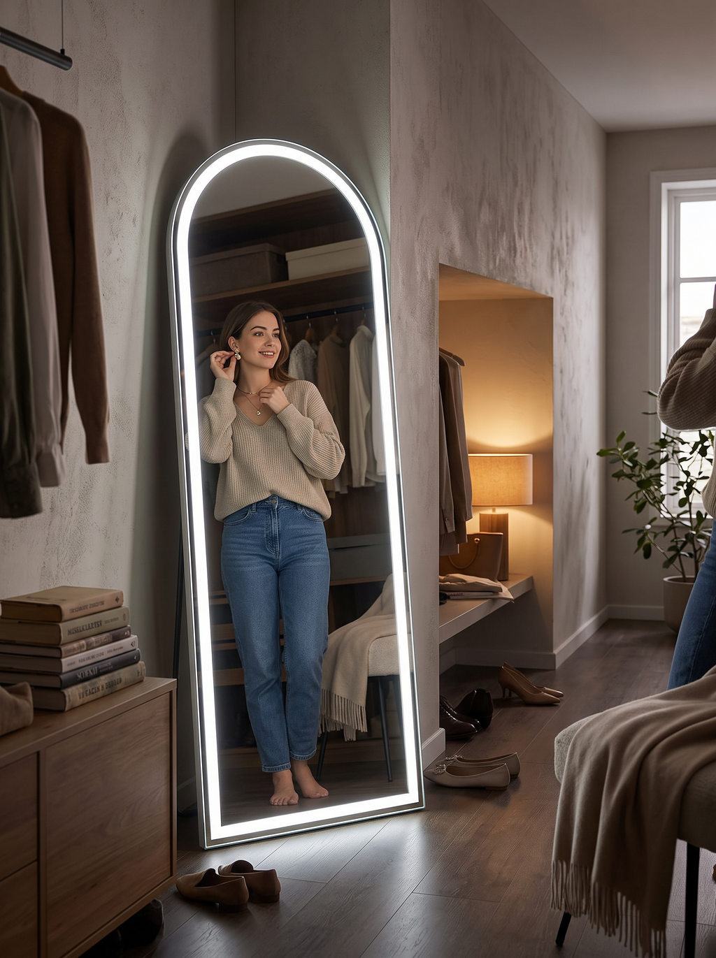 GOODNEST AURA lighted arch mirror lit from both sides