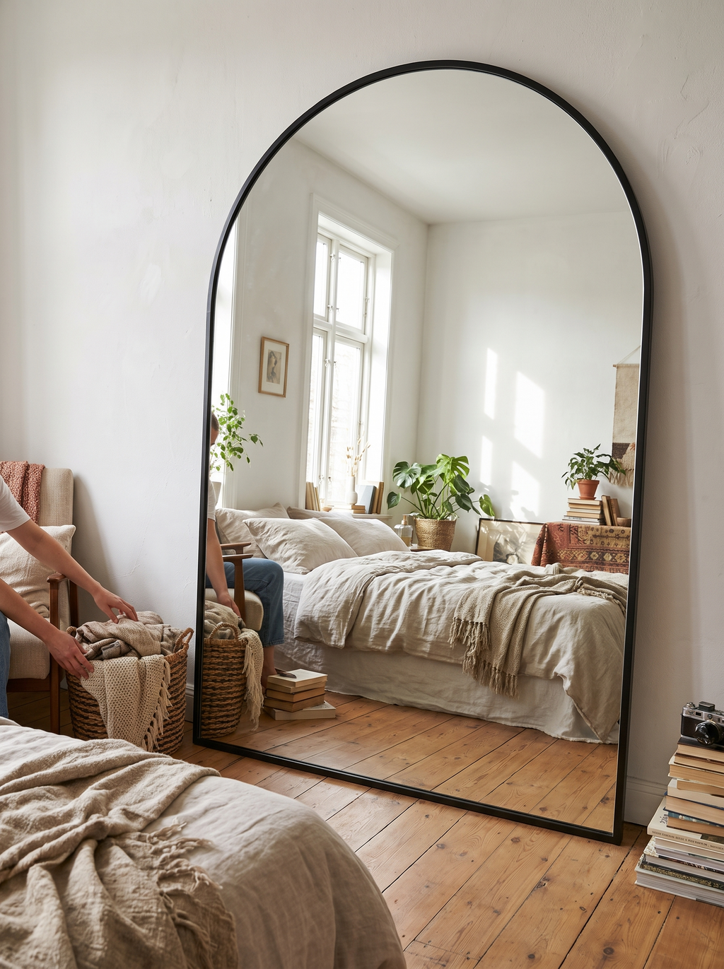 GoodNest Vista arch floor mirror opening up a room