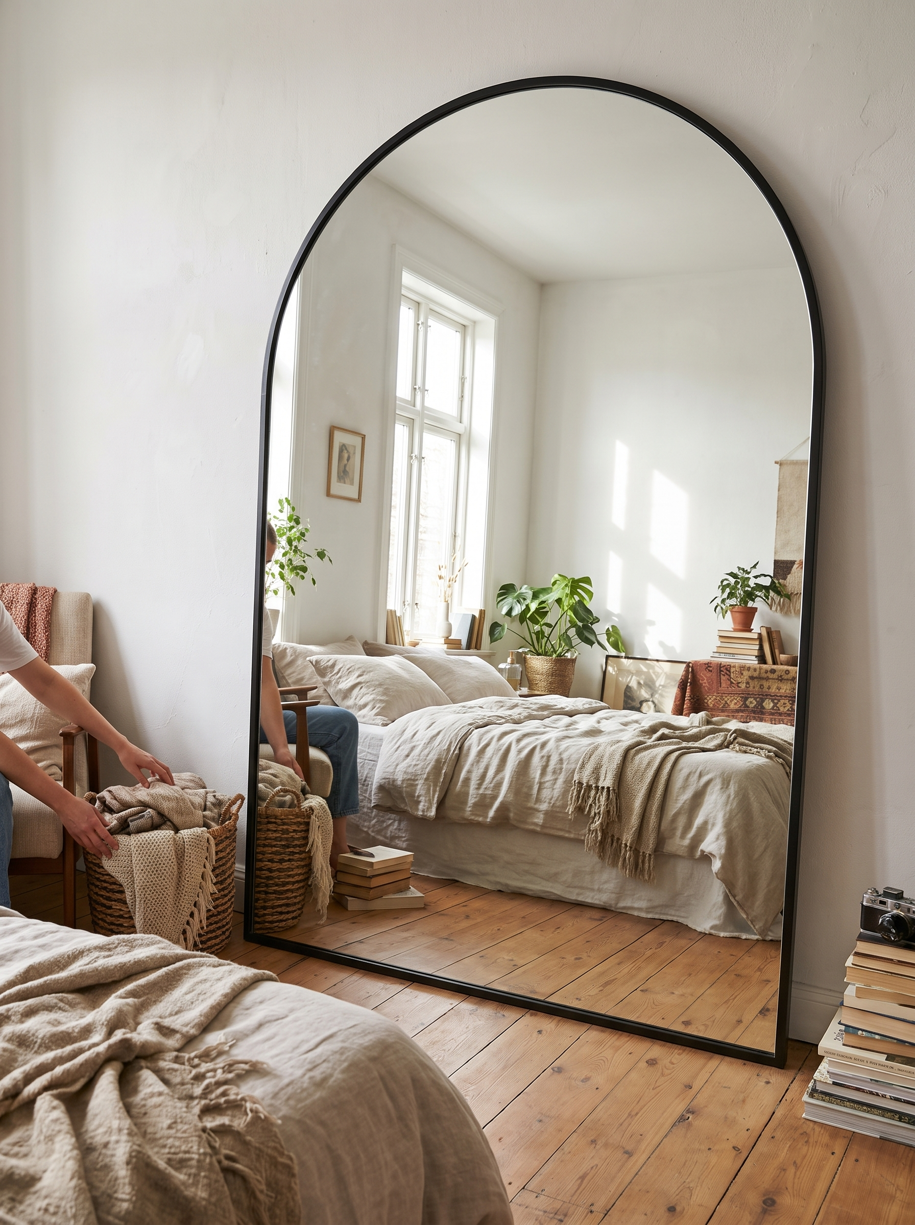 GoodNest Vista arch floor mirror opening up a room