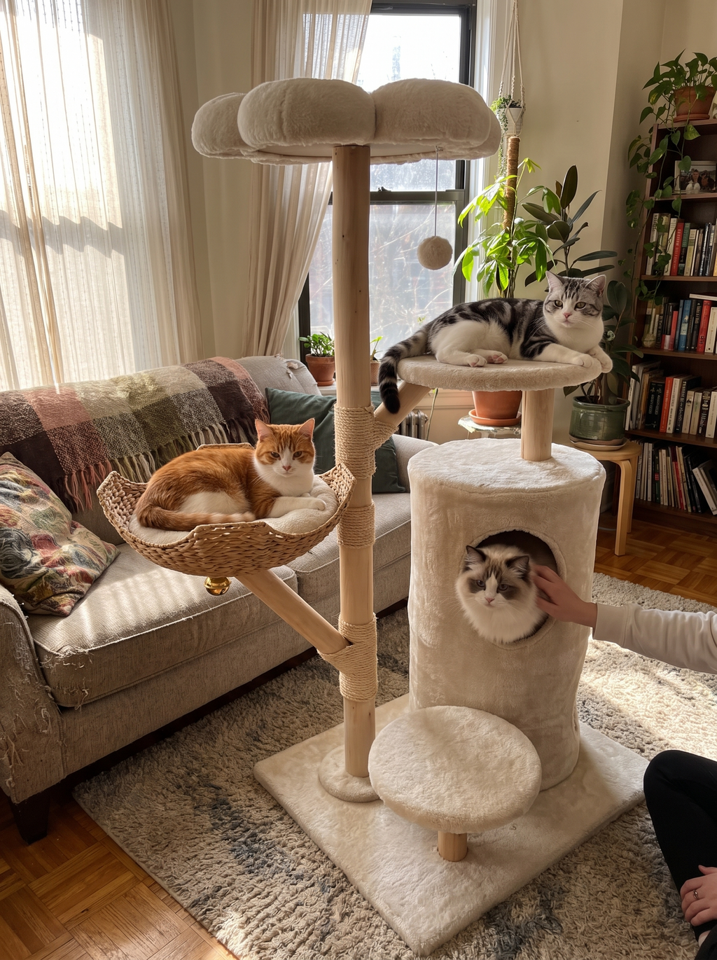 GOODNEST THICKET cat tower in a small apartment