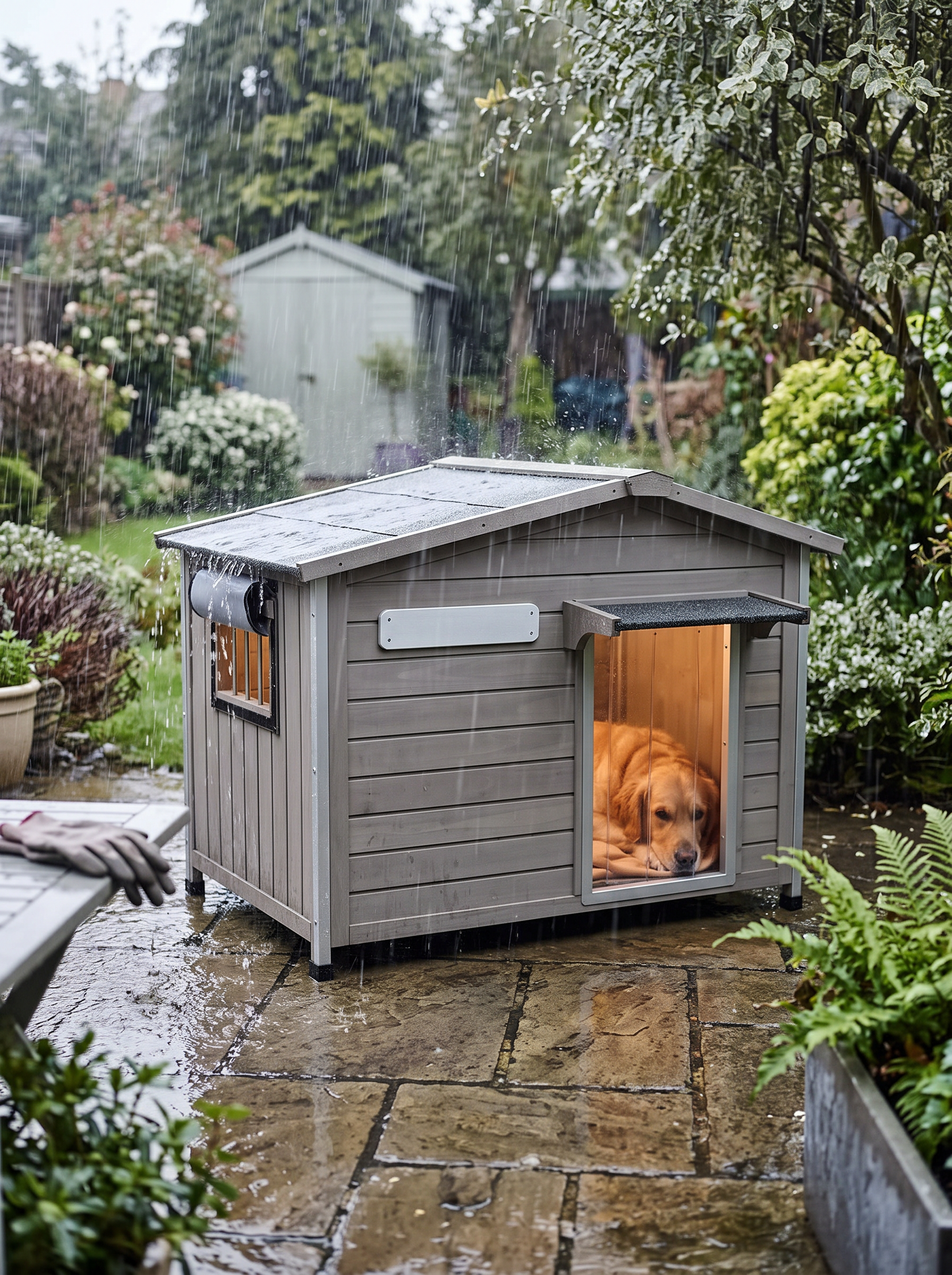 GoodNest Kennel 40 inch weatherproof dog house outdoors