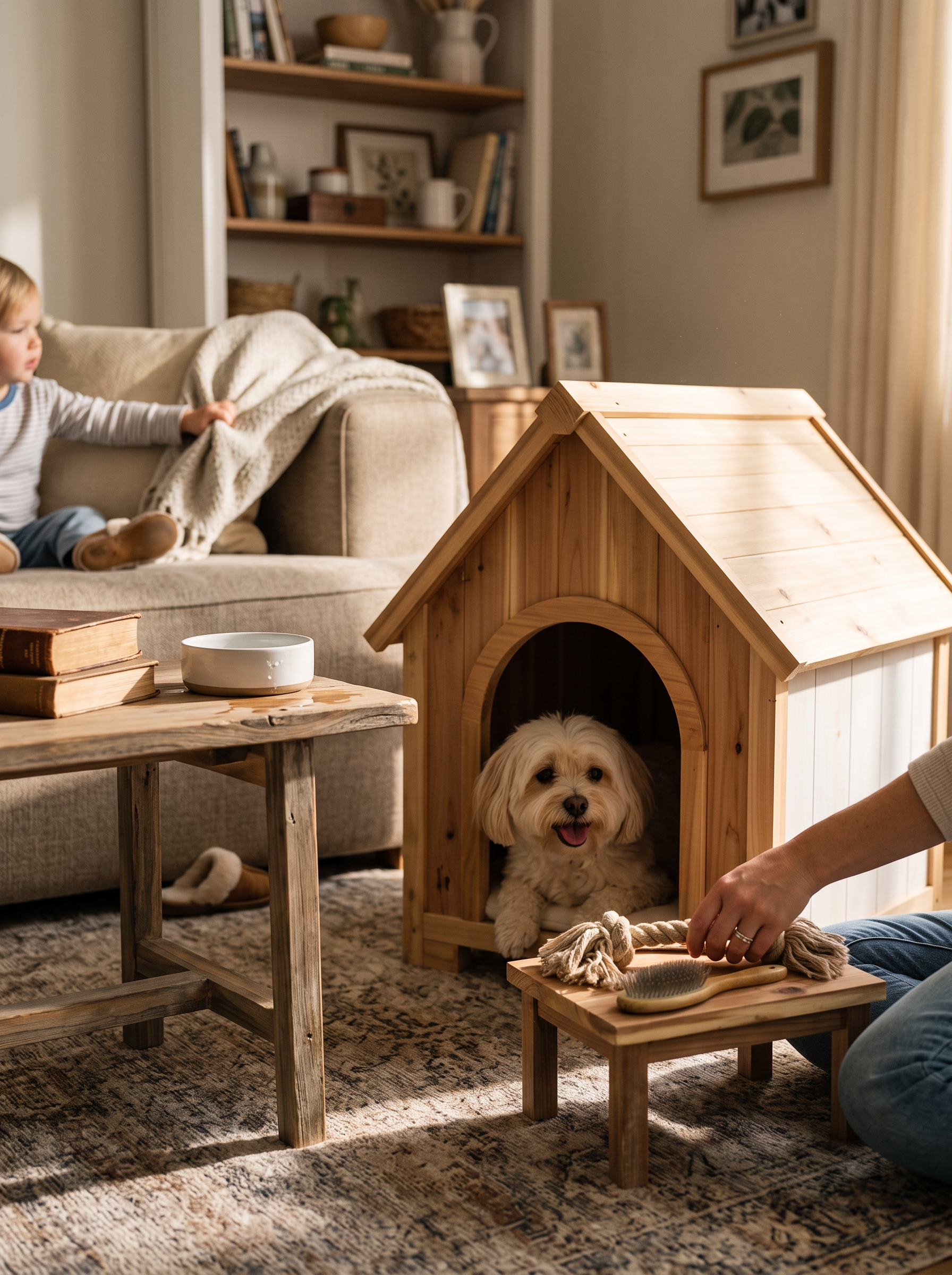 GoodNest Homestead rustic wooden dog crate