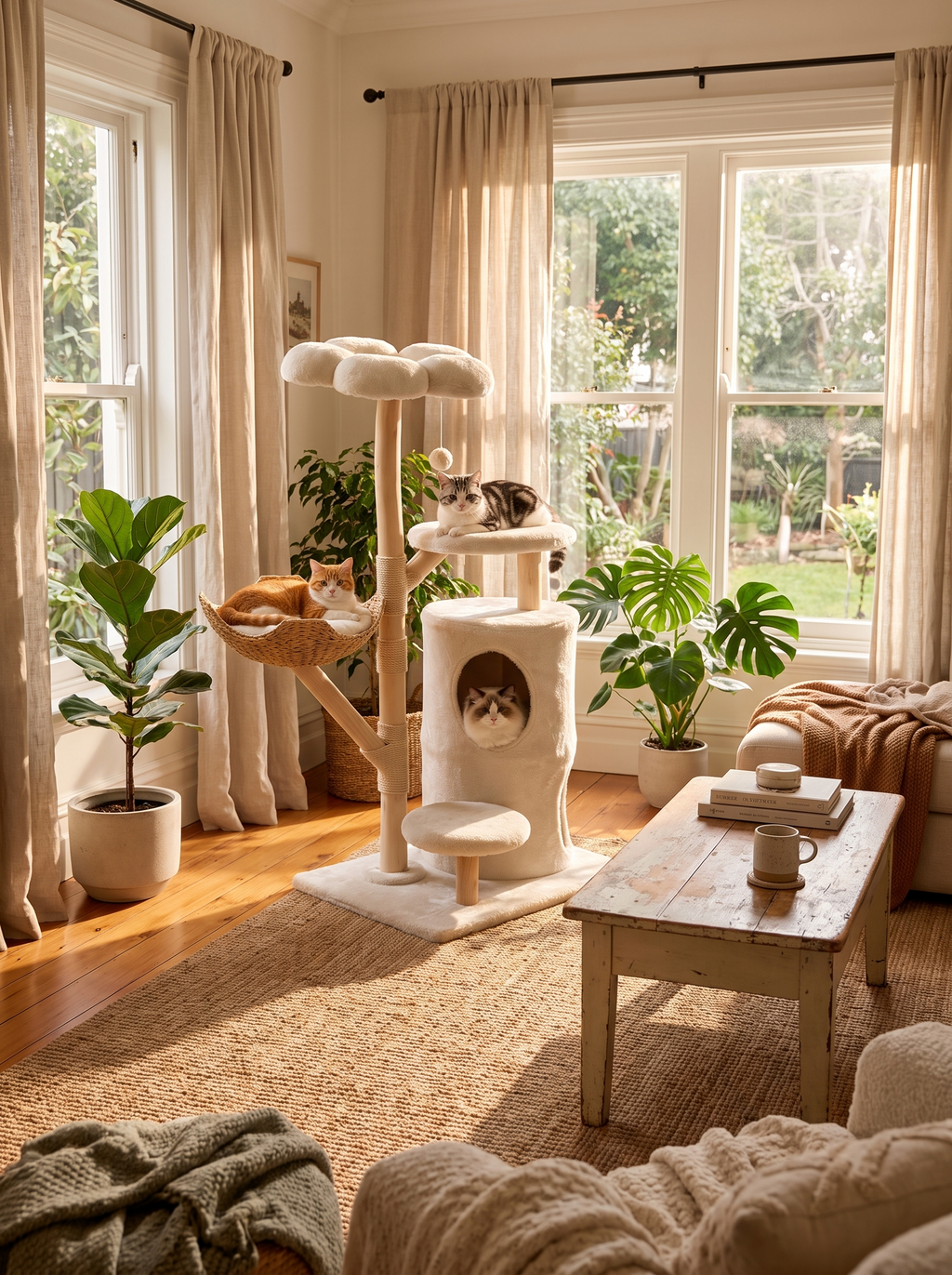 GOODNEST THICKET solid willow wood and sisal detail