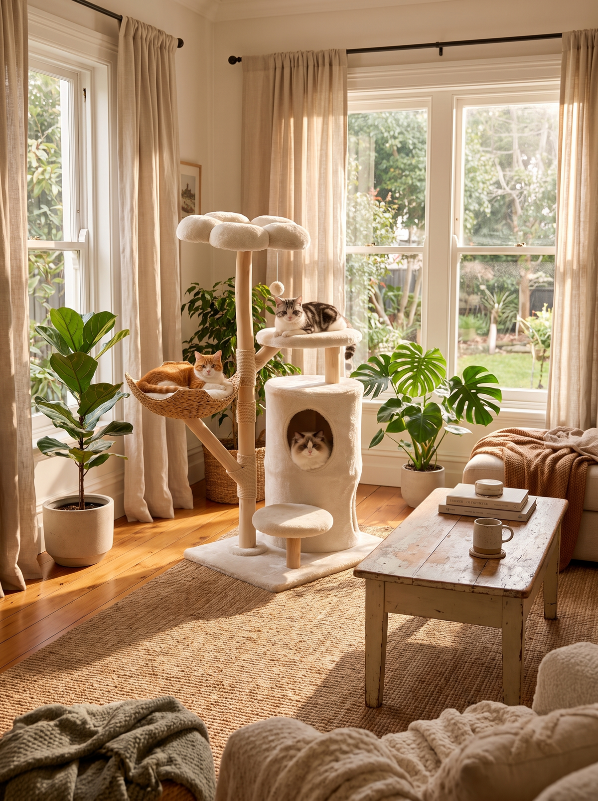 GOODNEST THICKET solid willow wood and sisal detail