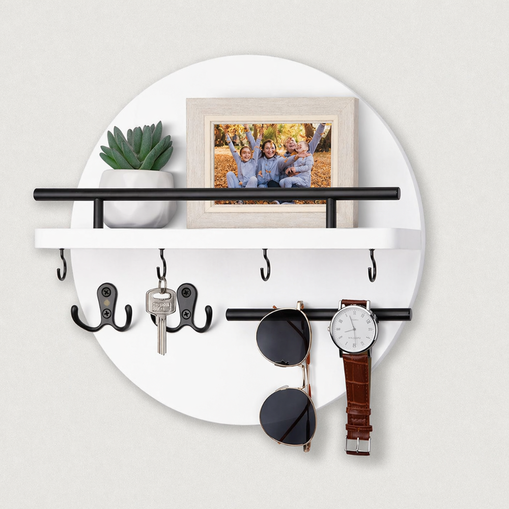 Tally Round Wooden Key Holder